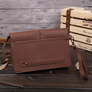 Nuova borsa a mano da <span class=keywords><strong>uomo</strong></span> di grande capacità borsa a busta retrò marrone crazy horse <span class=keywords><strong>pochette</strong></span> in pelle PU per <span class=keywords><strong>uomo</strong></span> - Product Image 3