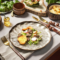 Service de vaisselle Japandi en porcelaine mate, écologique et de luxe, pour restaurants occidentaux, hôtels 5 étoiles et buffets, commande en gros 24 pièces