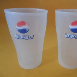 ถ้วยพลาสติก PP Pepsi โปร่งใสเป็นมิตรกับสิ่งแวดล้อมพร้อมก้นกลม