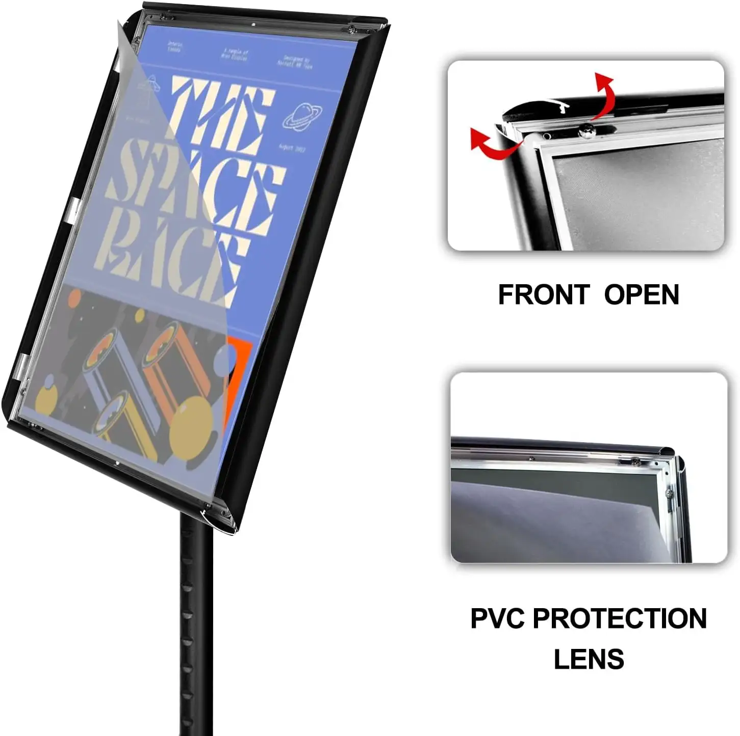 Verstelbare Poster Bord Stand 11X17, Staande Bord Houder Met Zware Sokkel, Aluminium Snap-Open Frame,