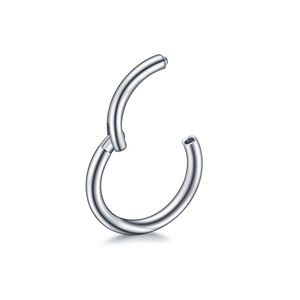 Piercing de titanio para la <span class=keywords><strong>nariz</strong></span> del tabique 20G Cartílago de hélice Rook Hoop Pendiente con bisagras Clicker Segment Nose Ring - Product Image 3