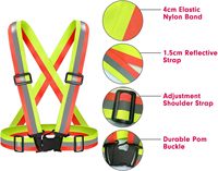 Gilet de sécurité réfléchissant respirant et réglable à haute visibilité pour la course à pied, la marche, le jogging, la randonnée, le cyclisme nocturne