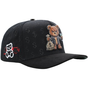 Nuovo Stile Cappelli Ferretti Bad Bear Gorras con Ricamo All-Over a Simbolo del Dollaro, Cappello Snapback con Patch Orso 3D, Berretto da Baseball Streetwear - Product Image 2
