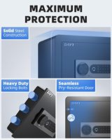 Biometric Fingerprint Alloy Steel Black Safe Box Digital Touchpad Security Safe for Home Office Money Cash Documents
