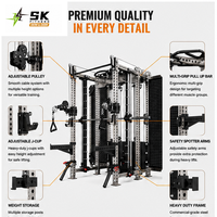 SK Six Post Functional Trainer Smith Machine Dual Cable Crossover Power Rack Équipement de Gym Commercial Système d'Entraînement de Force