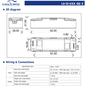 EAGLERISE LS-12-350 SI2 E 12W 350mA 30‑42V Non Dimmable Constant Current LED Driver AC198‑264Vac IP20 - Product Image 4