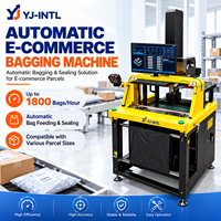 Machine automatique de conditionnement de colis en polyéthylène, ensacheuse horizontale de colis avec étiquetage et impression pour entrepôt e-commerce