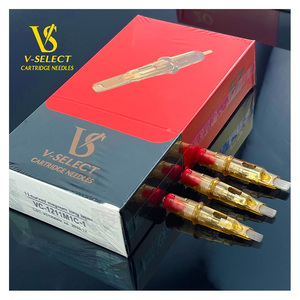 EZ V Select RM M1C <span class=keywords><strong>Magnum</strong></span> Curvo 0.30mm # 10 y 0.35 mm # 12 Agujas de Cartucho <span class=keywords><strong>para</strong></span> Tatuaje Desechables de Acero Inoxidable 316L con Sistema de Esterilización de Punta Cónica Larga - Product Image 1