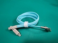 Câble de données USB-C 2-en-1 en PVC, charge rapide 240W avec conception plate anti-enroulement pour téléphones mobiles iPhone et Android – Offre Spéciale