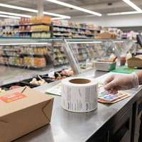 Rollo de Etiquetas Autoadhesivas con Código de Barras para Almacenamiento en Almacén, Cumplimiento de Comercio Electrónico, Etiqueta de Transferencia Térmica, Gestión de Inventario