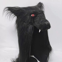 Chapeau de tête de loup en peluche Costume d'animal doux Couvre-chef de mascotte de loup confortable Casque pour événements Fêtes Festivals Accessoire Cosplay