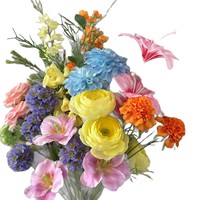 FUNMOOD Monet Garden Moderne Umweltfreundliche Seiden-Kunstblumen für Hochzeitsbögen im Freien, Kreative DIY Beflockte Rosen-Arrangements