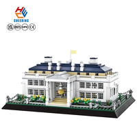 Wange 4214 Casa Blanca de América, Bloques de Construcción Arquitectónicos, Modelo de Adorno, Juego de Bloques de Plástico para Niños, Juguete de Construcción, Regalo