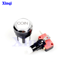 Bouton poussoir rond en plastique lumineux en gros pour machine de jeu d'arcade 32mm 28mm avec lumière LED pour jeux à monnayeur