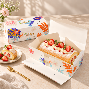 Caja de Embalaje de Papel para Pastel Suizo Personalizada al por Mayor, con Papel de Grado Alimenticio - Product Image 5