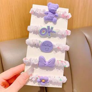 Mohei <b>Sweet</b> <b>Flower</b> Sausage Hair Tie High Elasticity Rubber Band Girls Hair Accessory Summer 2022 Fresh Style - Product Image 4