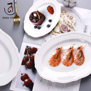 จานปลาเซรามิกทรงรีสีขาวขนาด 8/12 นิ้ว ยี่ห้อ DianTong สำหรับร้านอาหารและโรงแรม  จานอาหารค่ำเซรามิกสำหรับร้านอาหาร - Product Image 4