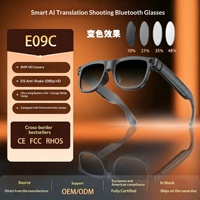 Lunettes Intelligentes IA E09C à Contrôle Tactile et Changement de Couleur pour Streaming en Direct 8,0 Mégapixels, Traduction, Photo, Vidéo, Type-C
