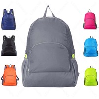 Vente chaude Hommes Réutilisable Avec Sac Zip Imperméable Décontracté Polyester Pliable Pas Cher Super Léger Sac À Dos