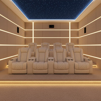 Canapé inclinable de cinéma VIP commercial avec fonction massage, éclairage d'ambiance LED, fauteuil de cinéma privé pour salle multimédia de villa