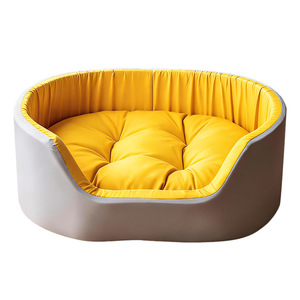 Pet Cooling <b>Bed</b> Oval Summer Dog Cat Mat With <b>Sponge</b> Insert Green Gray For Indoor Use - Product Image 2