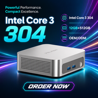 Intel Core 3 304 Mini PC 24 TOPS AI Full USB4 Dual M.2 2.5G LAN Triple 4K Display OEM Grosir Komputer Mini