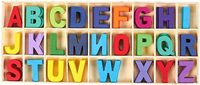Lettres de l'alphabet en bois de 2,5 cm pour les arts et l'artisanat, 5 ensembles de lettres majuscules ABC avec plateau de tri, lettres décoratives pour adultes