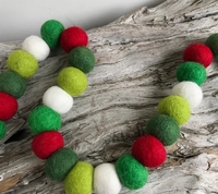 Ornement Boule Guirlande De Noël Avec Boules salle de bain Espace Laine Feutre Pompons