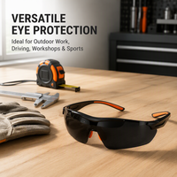 Lunettes de sécurité ultra-légères anti-éblouissement et anti-UV avec plaquettes de nez en caoutchouc souple pour la construction, la conduite et les sports