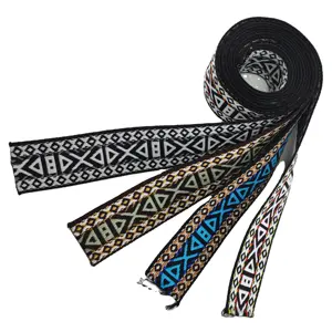 Color width 5 cm 2.0 mm thick embroidered waistband polyester double-sided jacquard webbing