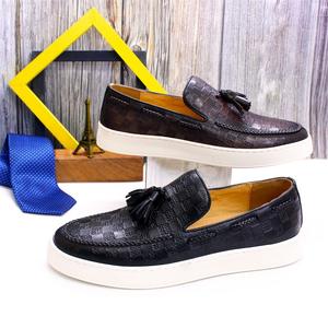 Mocasines de hombre de cuero genuino de alta gama, modernos, con suela gruesa, informales y de alta calidad, estilo Oxford. - Product Image 4