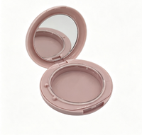Étui à blush compact personnalisable en plastique ABS rond mat recyclable et écologique avec miroir et compartiments pour outils de maquillage