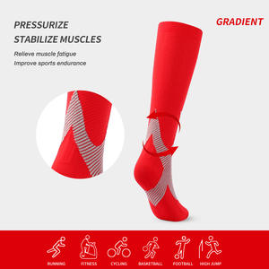 Calcetines de Compresión de Nailon Rojos hasta la Rodilla, Soporte para Deportes al Aire Libre, Correr, para Hombres y Mujeres, Aptos para las Cuatro Estaciones, Diseño Ergonómico para las Piernas - Product Image 2