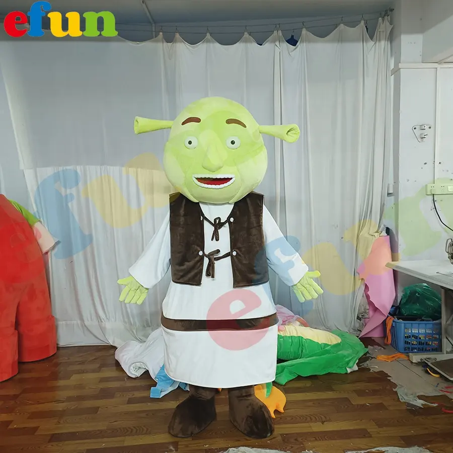 Efun MOQ 1 PC Custom funny shrek mascot costume Adult cartoon character Mascot Costume For Halloween party