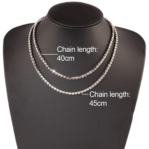 Collier tennis PFT en acier inoxydable 4 mm avec zircon, chaîne à griffes incrustée de diamants de couleur simple, accessoires pour hommes <span class=keywords><strong>et</strong></span> femmes - Product Image 4