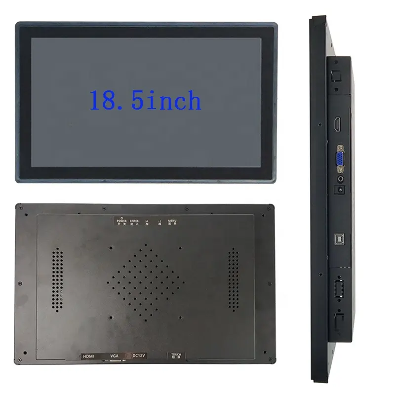 ip65 waterproof full hd lcd capacitive lcd display open frame 18.5" 19 inch embedded install industrial touch monitor display