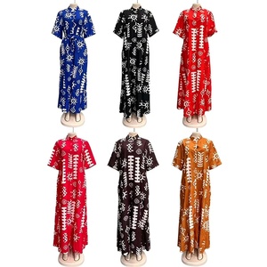 Abito <span class=keywords><strong>Lungo</strong></span> Elegante da Donna <span class=keywords><strong>con</strong></span> Stampa Africana, Taglia Grande, Linea ad <span class=keywords><strong>A</strong></span>, Colletto Rovesciato e <span class=keywords><strong>Maniche</strong></span> <span class=keywords><strong>a</strong></span> <span class=keywords><strong>Tre</strong></span> <span class=keywords><strong>Quarti</strong></span> - Product Image 3