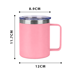 Factory Price Customized Color 12oz Insulated Coffee <b>Mug</b> with Lid Stainless Steel Coffee Travel <b>Mug</b> with Handle - Product Image 4