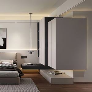 ชุดเฟอร์นิเจอร์ห้องนอนไม้บานเลื่อนหรูหราทันสมัย ตู้เสื้อผ้าแบบวอล์คอิน ตู้เสื้อผ้าสำหรับห้องนั่งเล่น ยังไม่มี<span class=keywords><strong>รีวิว</strong></span> - Product Image 3