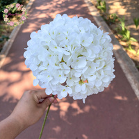 Fleur d'hortensia artificielle en soie blanche de grande taille et de haute qualité pour la décoration de la maison, les mariages et les fêtes