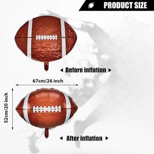 Palloncini in Foil a Forma di Palla da Rugby Ecologici da 26 Pollici, Decorazioni per Feste a Tema Sportivo e <span class=keywords><strong>Laurea</strong></span> - Product Image 6