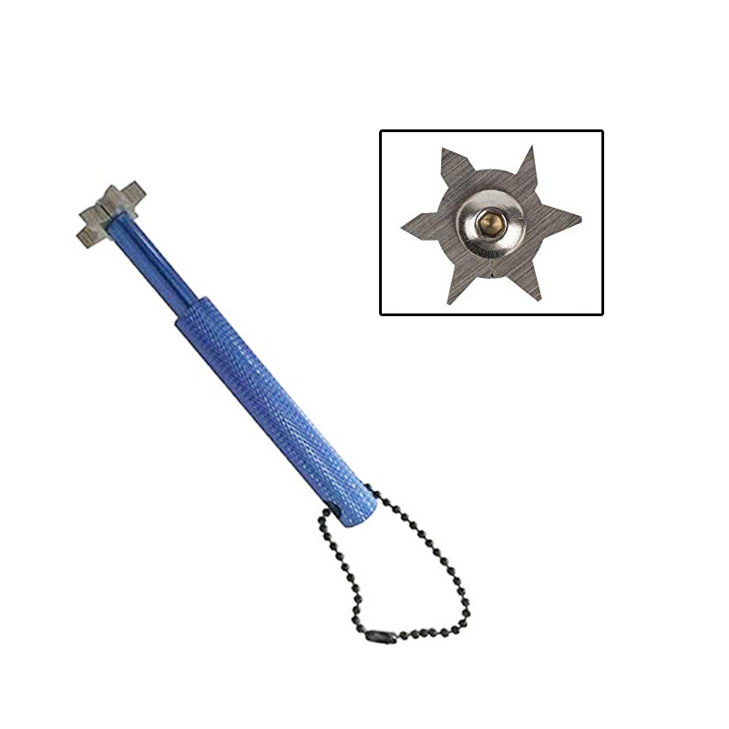 Hot selling 2pcs in one kit golf club cleaning brush perfect kit with 6 Heads Golf Club Grooving Sharpener in golf course