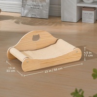 Sisal Cat Scratcher Lit Bois Scratch Lounger Chaise Canapé pour Chats D'intérieur Chat Scartching Pad 2 en 1 Scratching Board