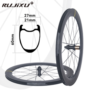 Vélo de route RUJIXU en fibre de carbone T800, hauteur de <span class=keywords><strong>jante</strong></span> 60 mm, frein à disque, 20H 700C, rayons de 3,7 mm, roue à cliquet 36T, pneu clincher/Tubeless - Product Image 2