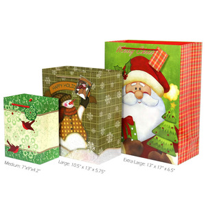 Yüksek kaliteli tatil noel hediyesi toplu Set tam baskılı kraft el işi kağıdı torba içerir 4 ekstra büyük 4 büyük 4 orta kolları ile - Product Image 2