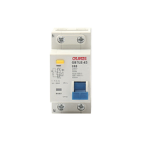 Disjoncteur différentiel RCBO DZ40LE-63 2P 6A-63A 230V 4.5kA avec protection contre les surintensités et les fuites, poignée rouge