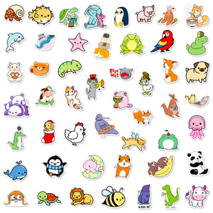 ZY1472C 50 Pezzi Adesivi Animali Carini per <span class=keywords><strong>Asilo</strong></span> Nido, Impermeabili, per Decorare Quaderni, Skateboard, Biciclette, Bagagli, Giocattoli per Bambini e Ragazzi - Product Image 3