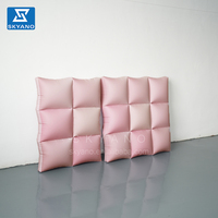 Mur d'art gonflable géométrique en PVC or rose personnalisé pour stand d'exposition, décoration d'événements commerciaux