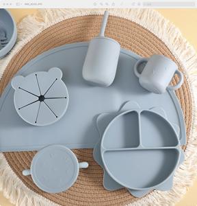 Juego de alimentación de platos de silicona 2025 para plato de ventosa, cuencos, tazas, plato de silicona, suministros de alimentación para bebés - Product Image 2
