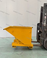 Conteneur à déchets en acier SANDE, 0,8 mètre cube, bac à déchets de pierre, bac à débris de construction, bac à déchets pour l'industrie de la pierre